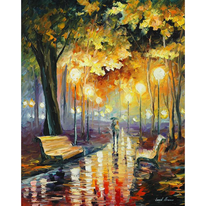 Gallery value USD8300 FALL EVENING COLORS - PALETTE KNIFE Oil Painting On Canvas By Leonid Afremov